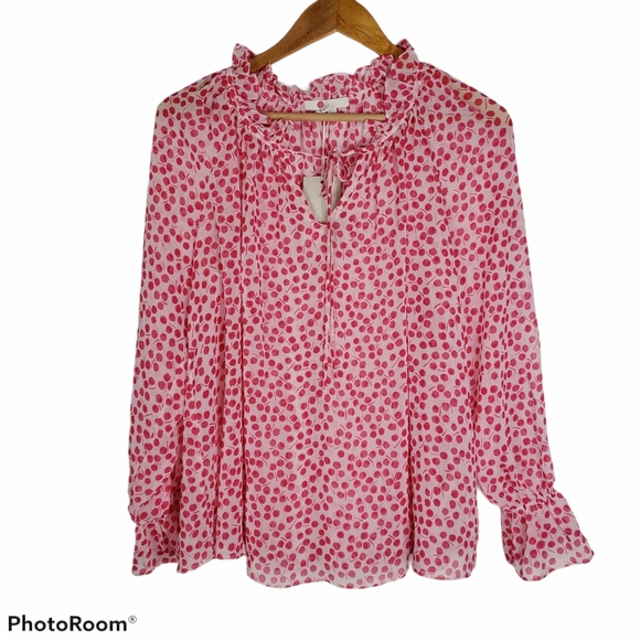 Boden Pink Polka Dot Blouse - Picture 1 of 9
